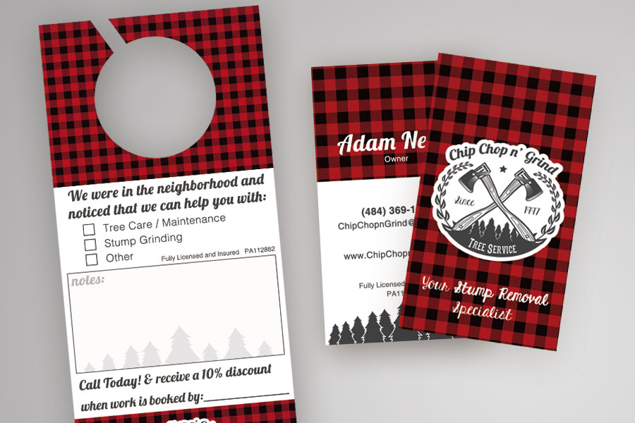<span>Door Hanger & Business Card Design</span><i>→</i>